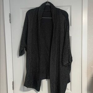 Express Black and White Open-Front Knit Cardigan